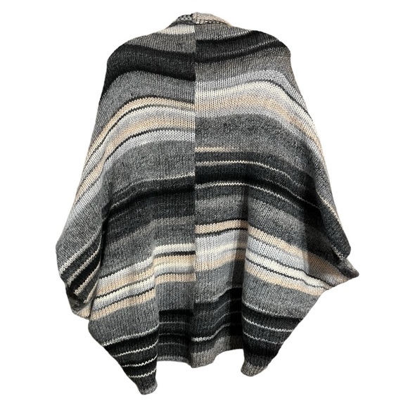 Lineamaglia Gray Black Peach Wool Blend Shrug Cardigan Italy Made Sz M EUC - Picture 3 of 9